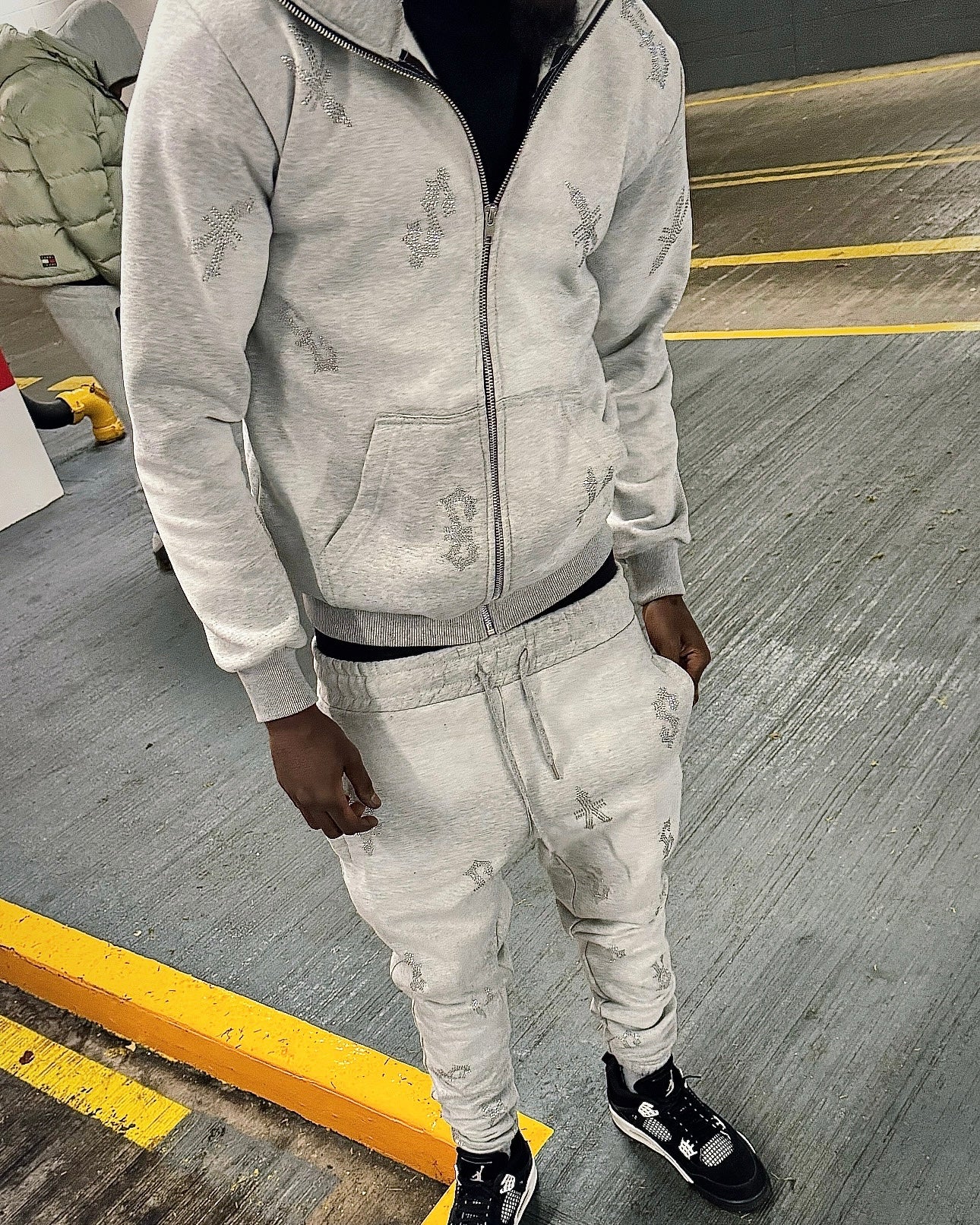 Ice Grey Star-Studded Millionaire Full Zip