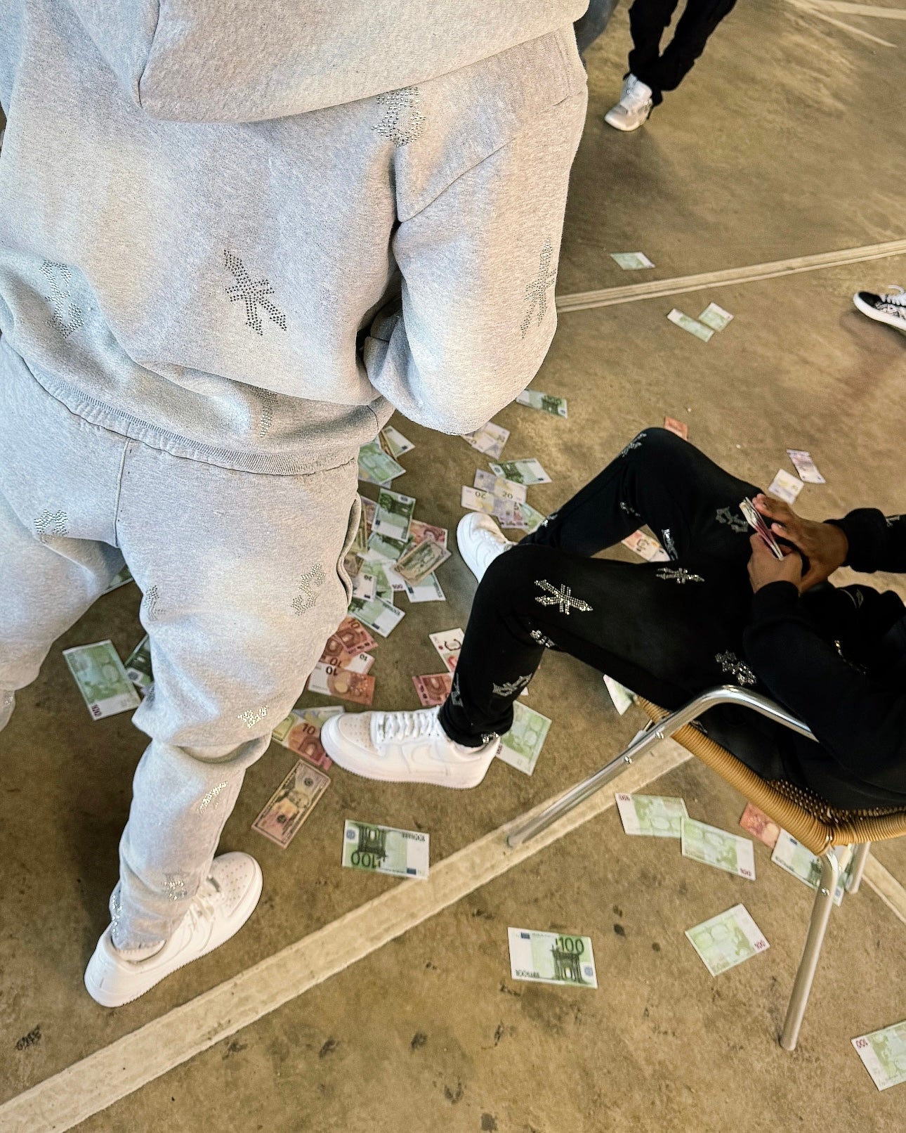 Ice Grey Star-Studded Millionaire Sweats