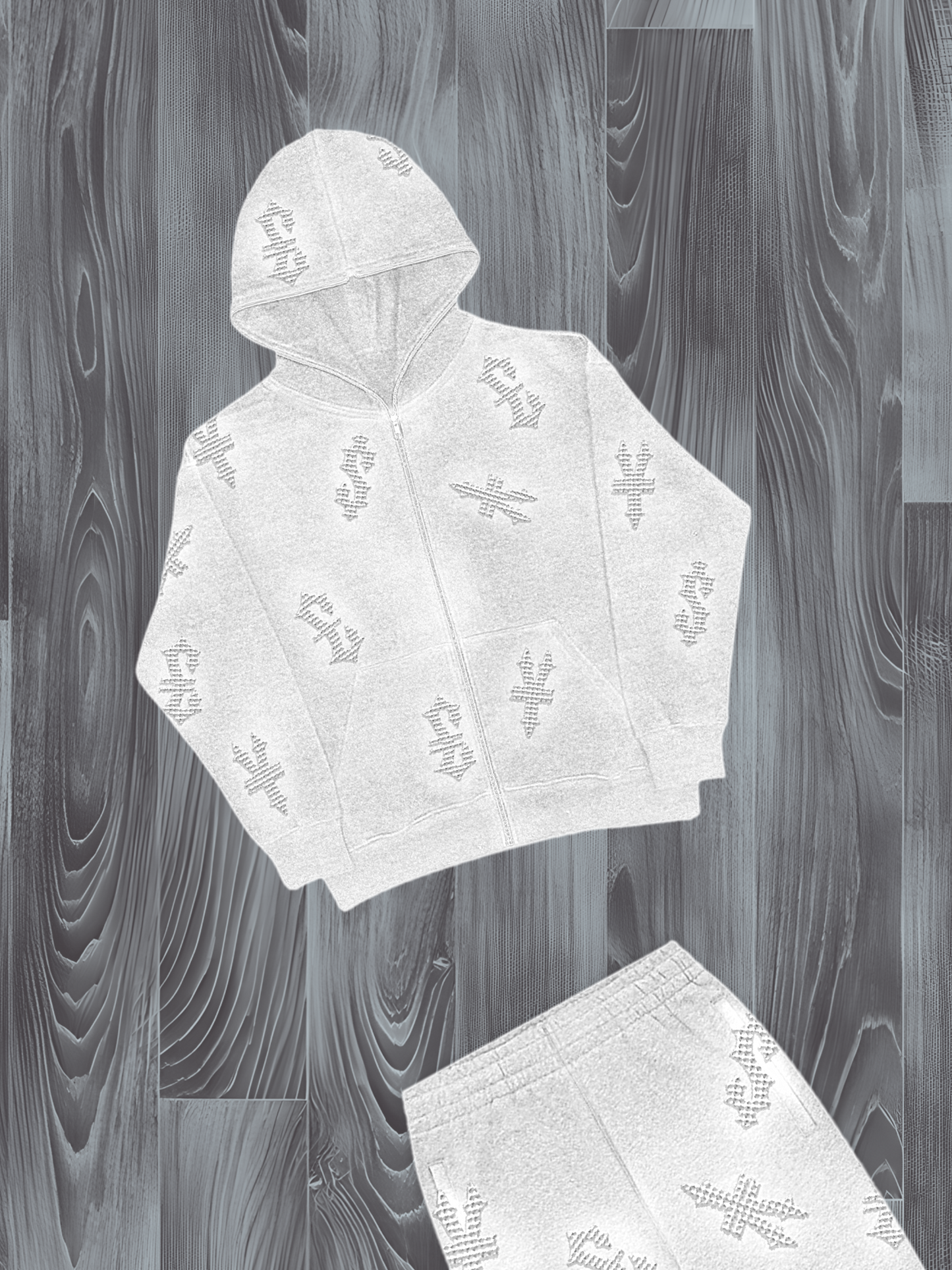 Ice Grey Star-Studded Millionaire Full Zip