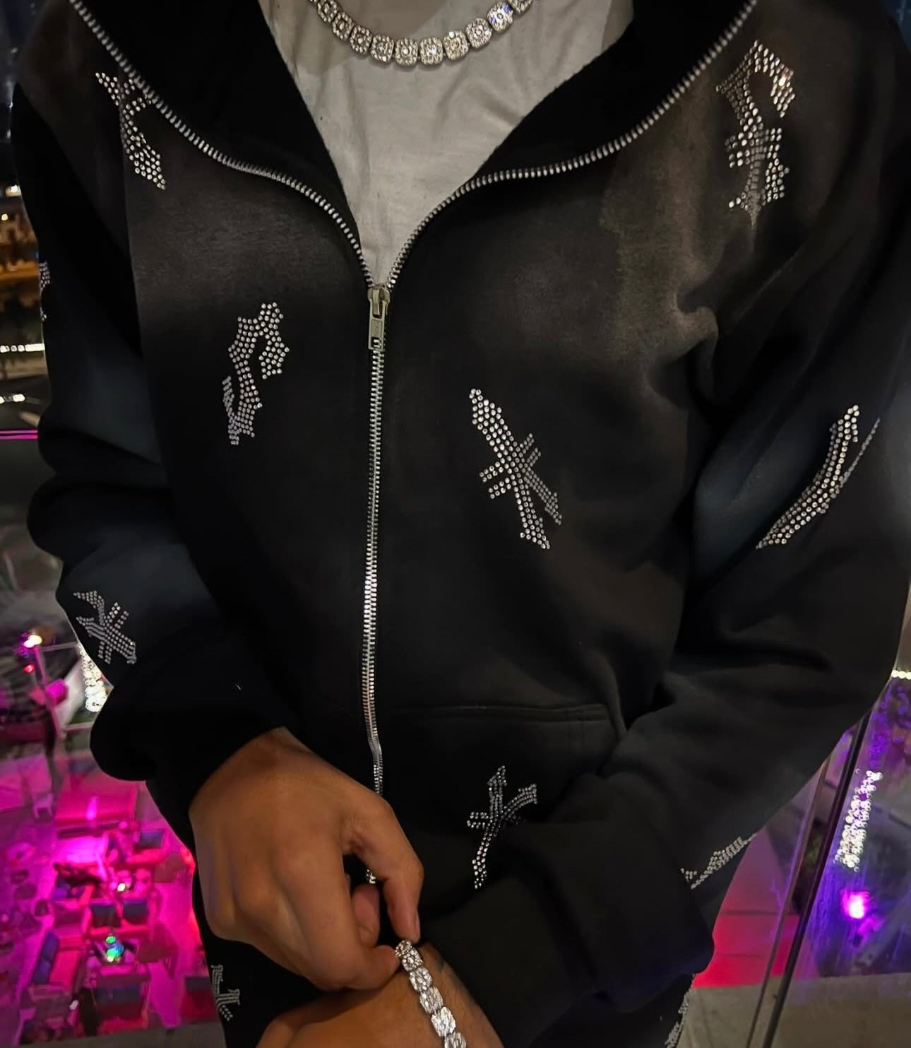 Black Star-Studded Millionaire Full Zip